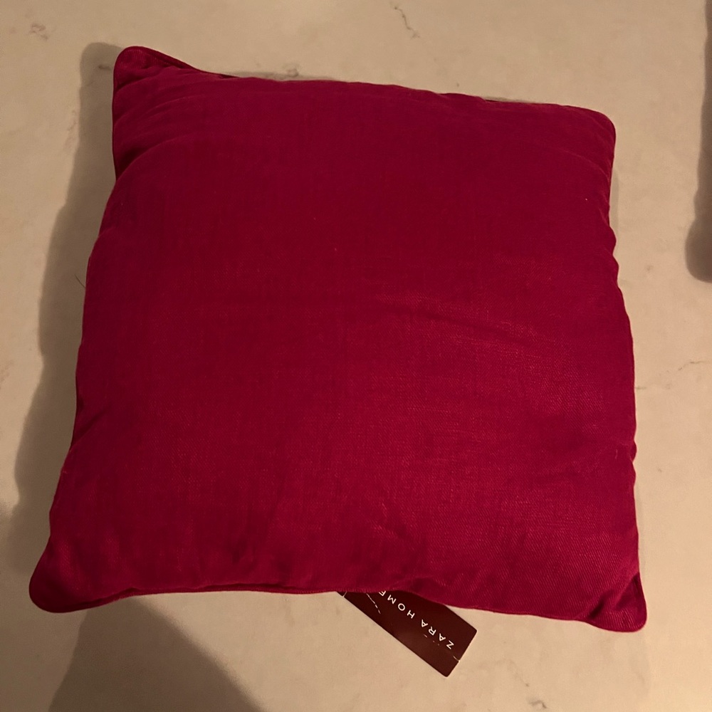 NWT Zara home Square accent pillow cover in hot pink fuschia